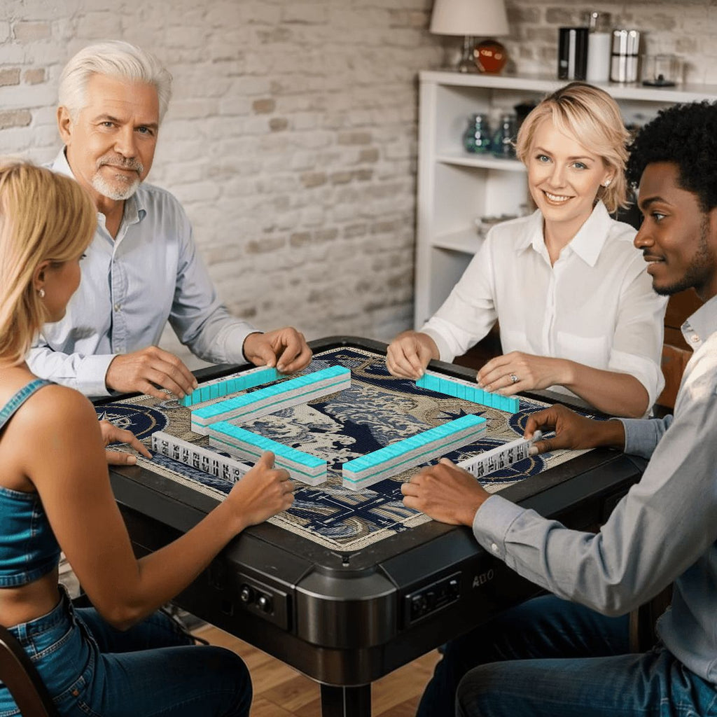 Where The Wind Blows, Faux Needlepoint Nautical Mahjong Mat