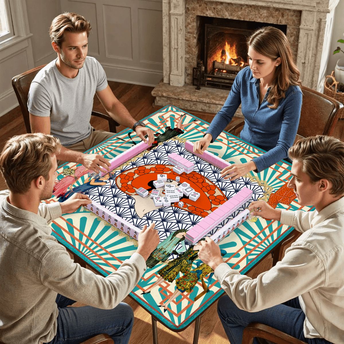 The Roaring 1920's Art Deco Mahjong Mat