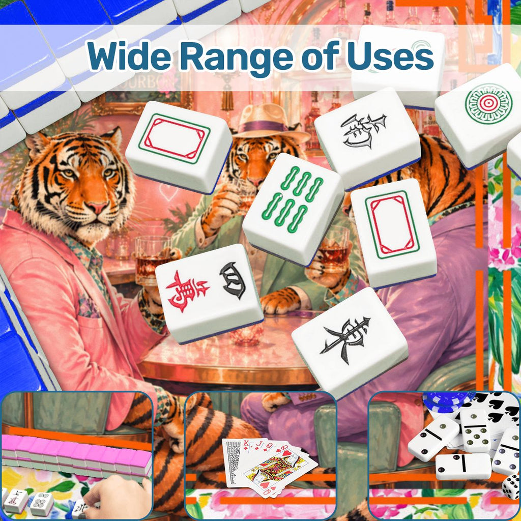 Bourbon And Tigers Oh My Chinoiserie Scalloped Mahjong Mat