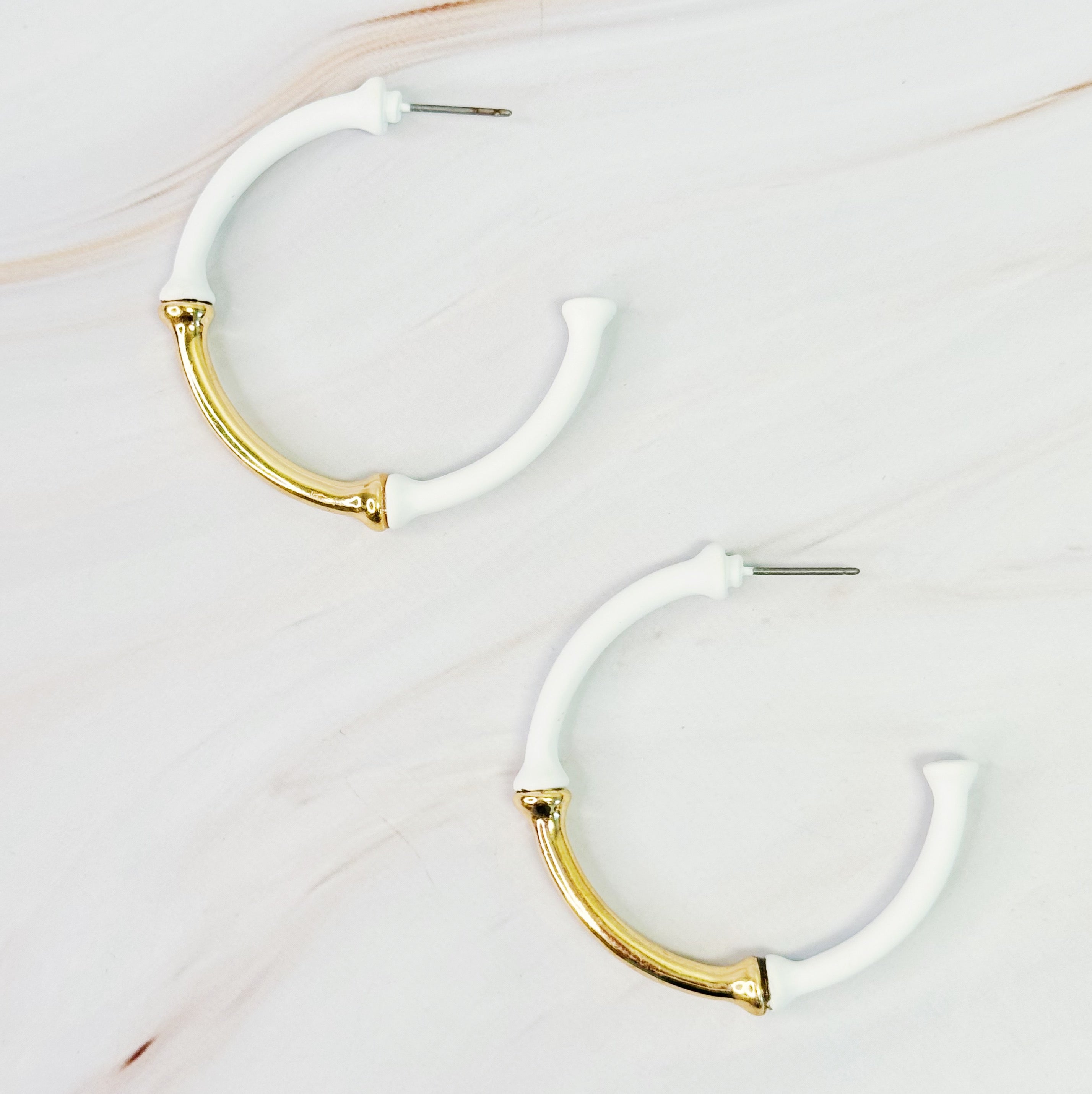 Colorful Bamboo Hoop Earrings for Vibrant Style