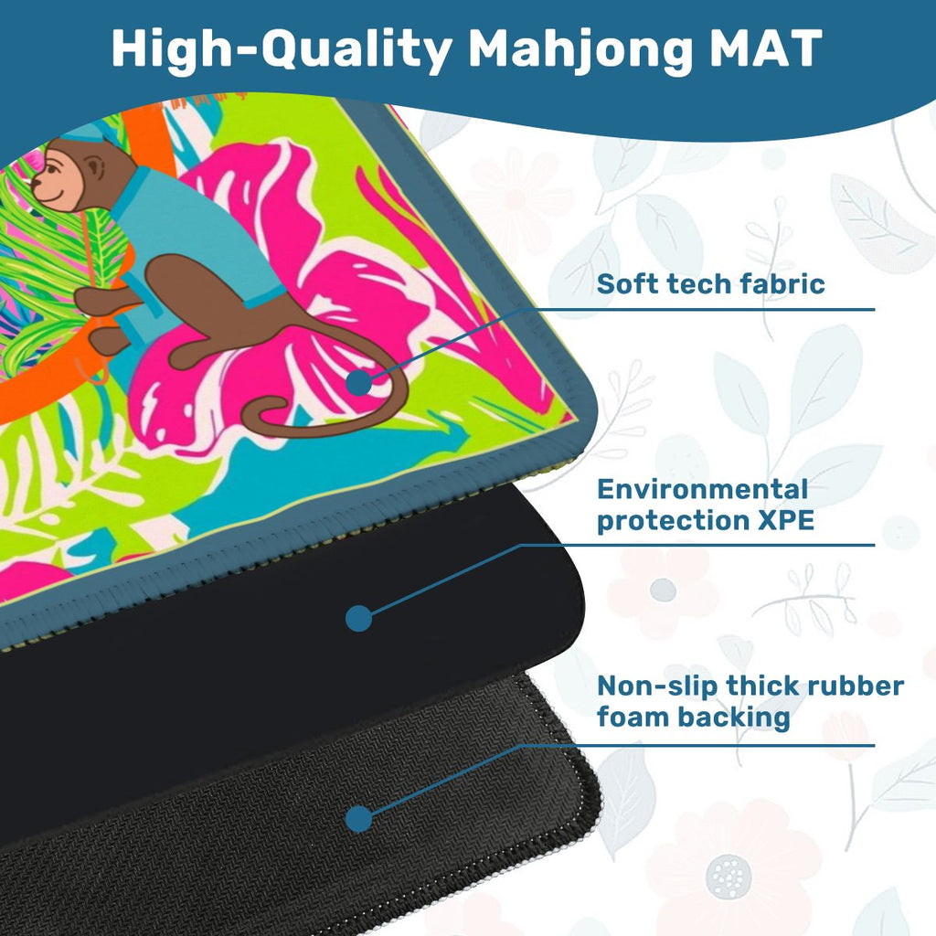 Lime In The Coconut Tropical Oasis Monkey Mahjong Mat
