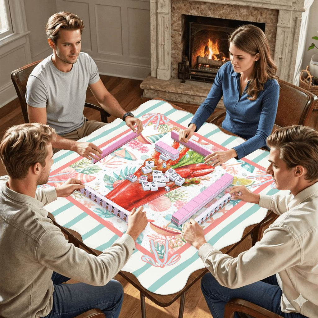 The Charleston Bloody Mary Coastal Scalloped Mahjong Mat