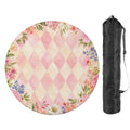 Harlequin Romance Pink Vintage Floral Round Mahjong Mat