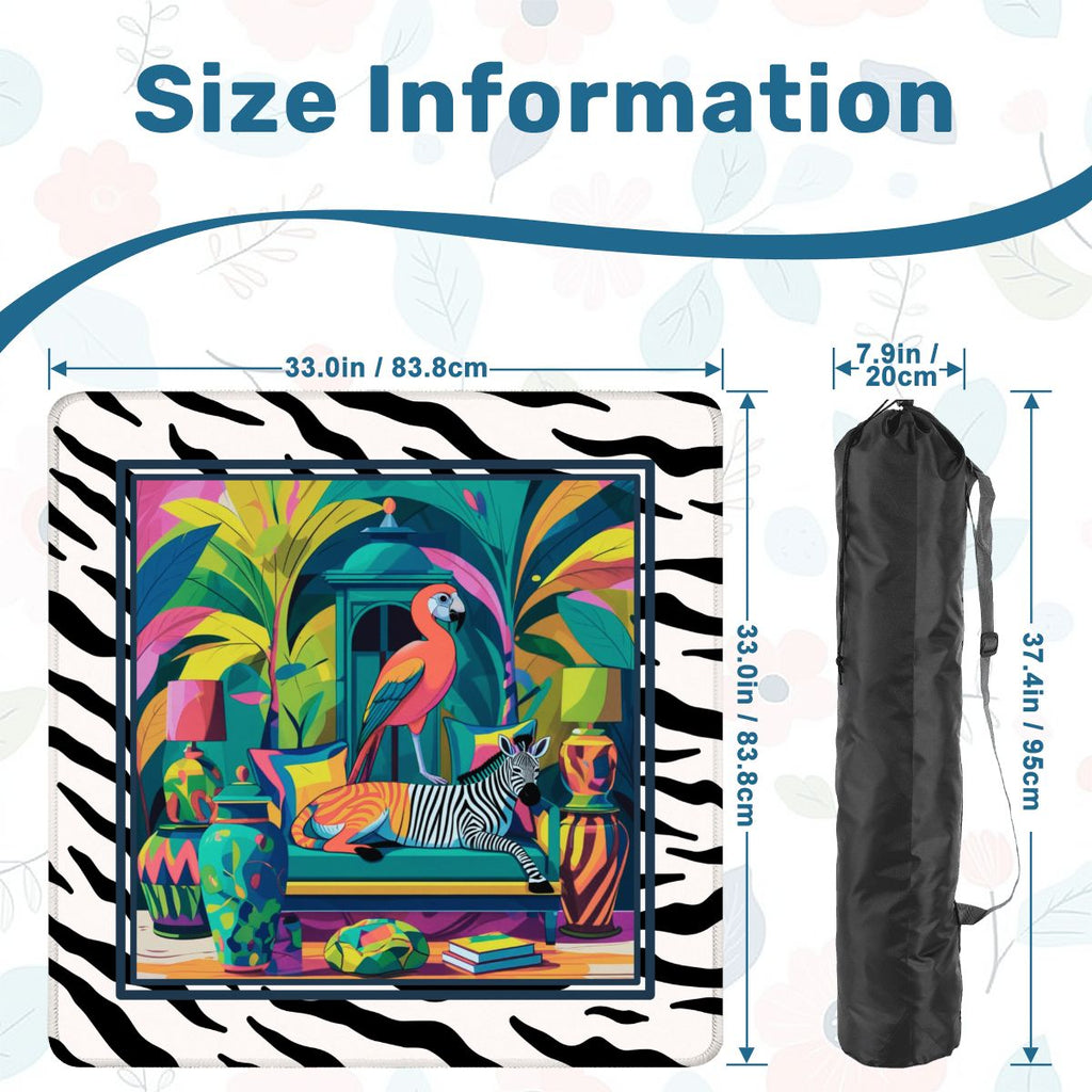 Wild Thang Animal Print Mahjong Mat 33"x33" (Ship Rolled up)