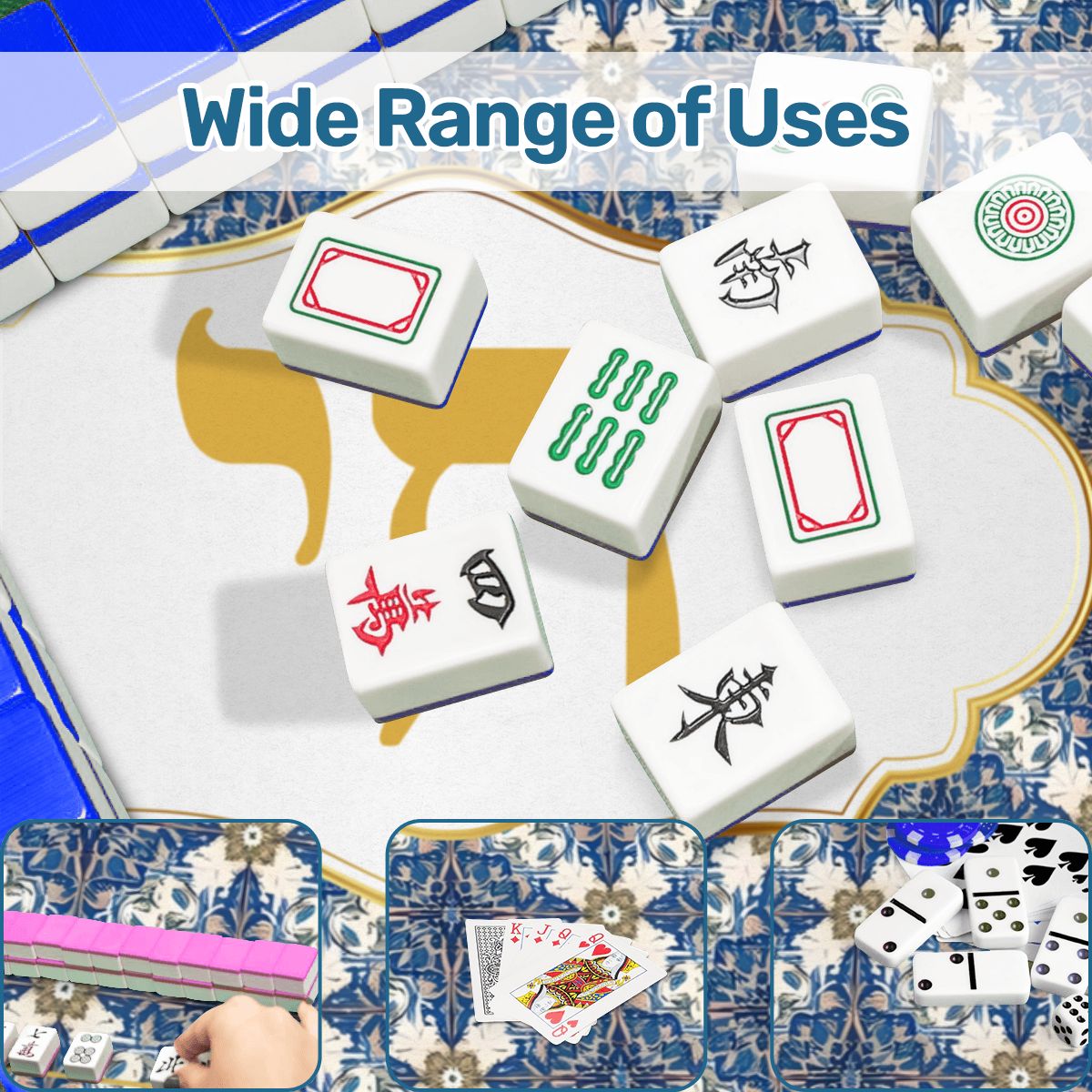 Chai Royale Jewish Designed Lucky Number 18 Mahjong Mat