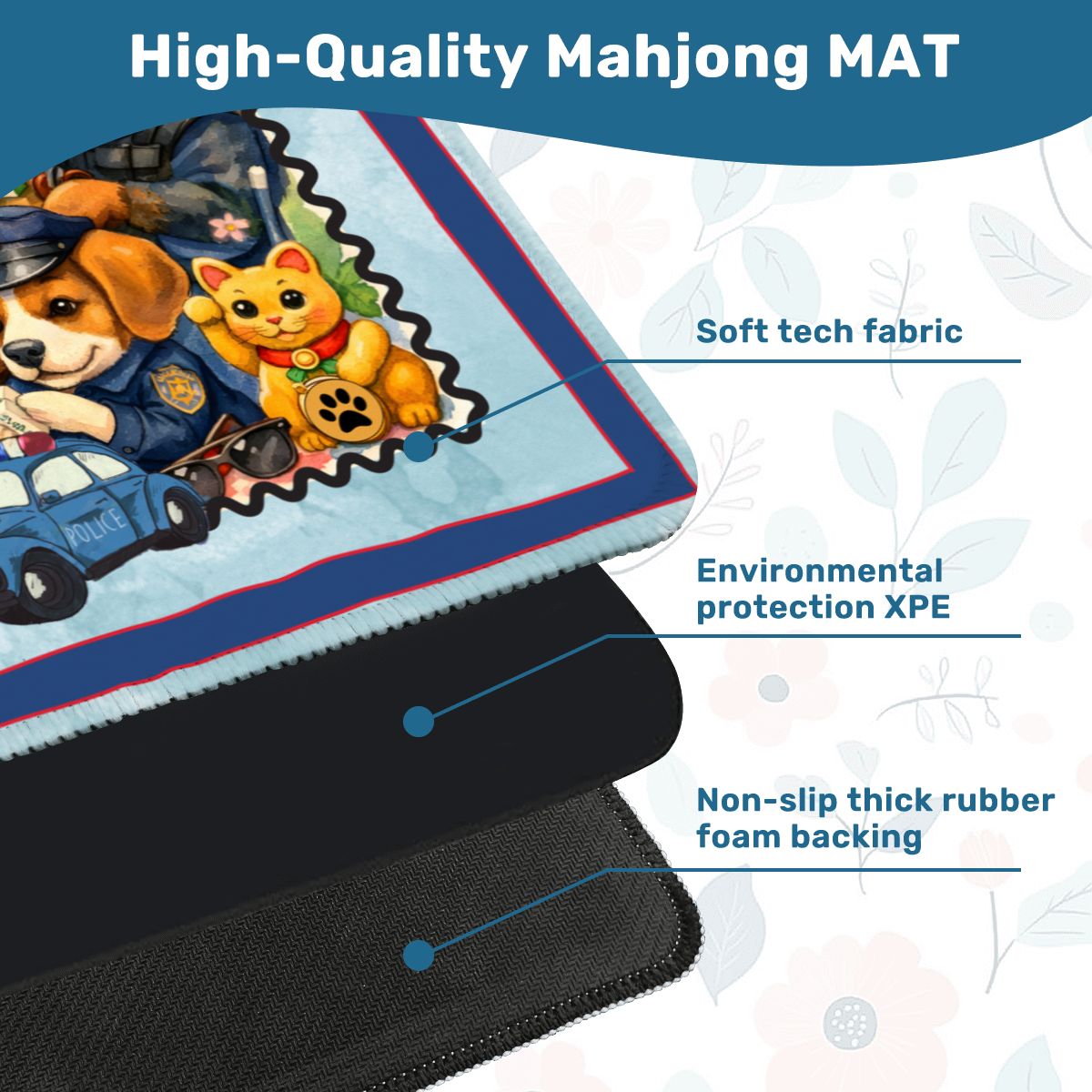 Paw Po Patrol Police Dogs Mahjong Mat