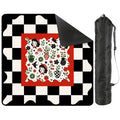 Mackenzies Garden Black Green Red Mahjong Mat