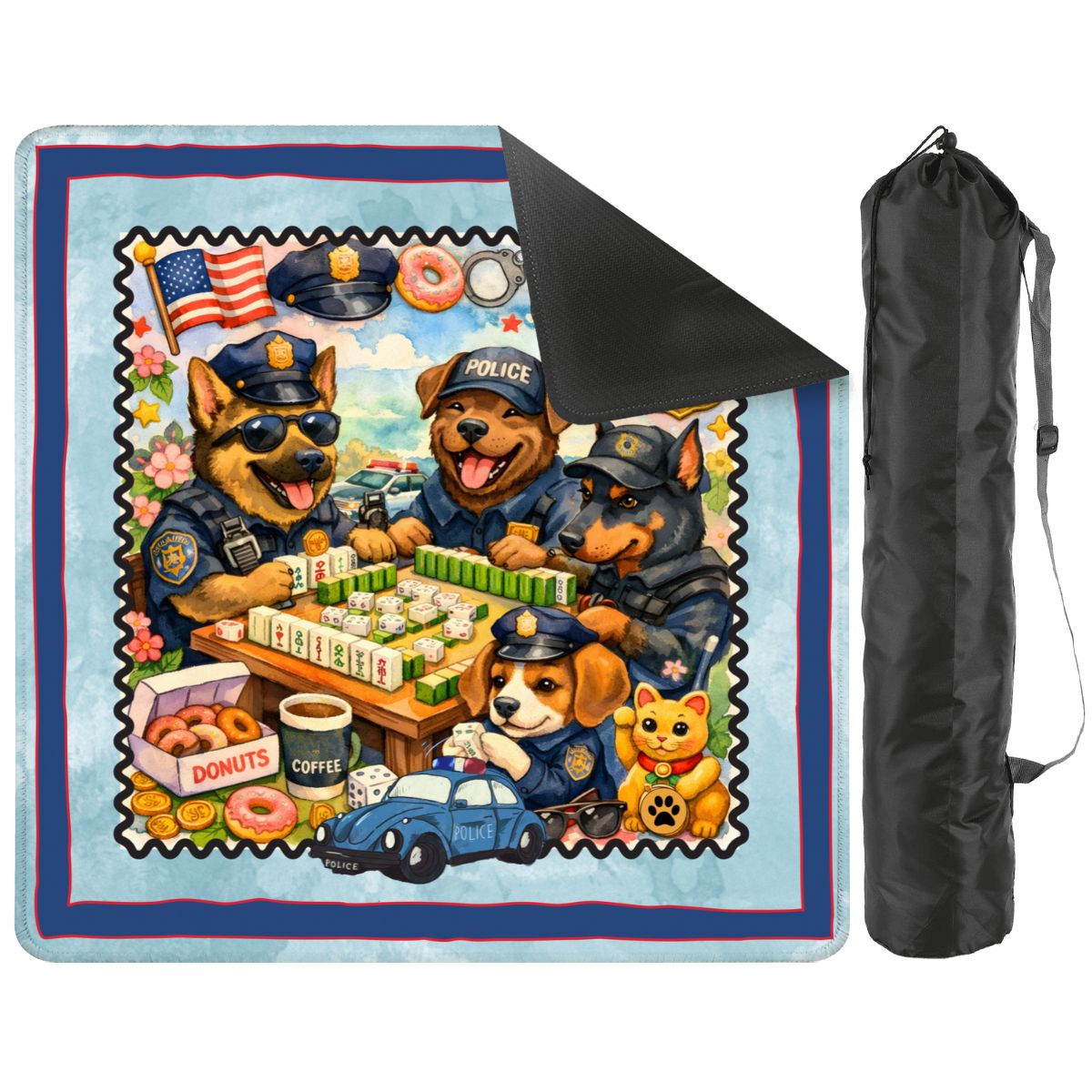 Paw Po Patrol Police Dogs Mahjong Mat