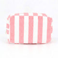 Striped Terry Cloth Cosmetic Pouch Bag in Pink