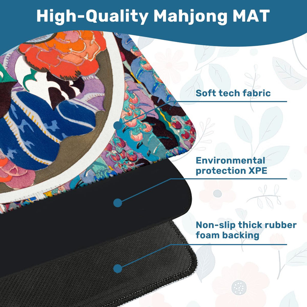 Art Deco Floral Bouquet Mahjong Mat