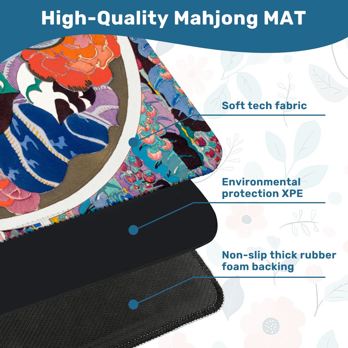 Art Deco Floral Bouquet Mahjong Mat