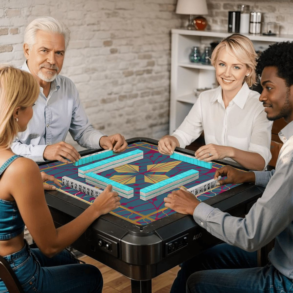 Art Deco Mahjong Mat, Speakeasy Golden Glitz & Berry Blitz