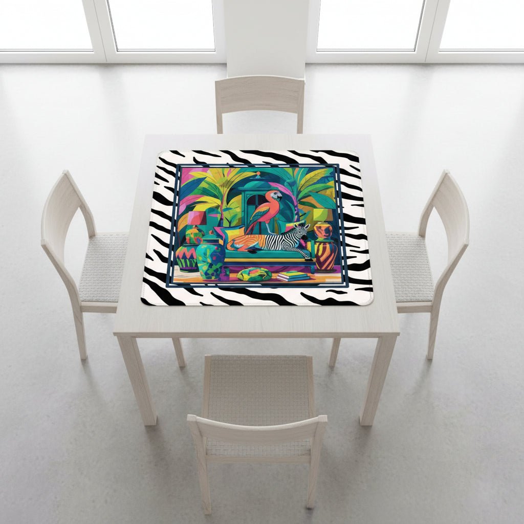 Wild Thang Animal Print Mahjong Mat 33"x33" (Ship Rolled up)