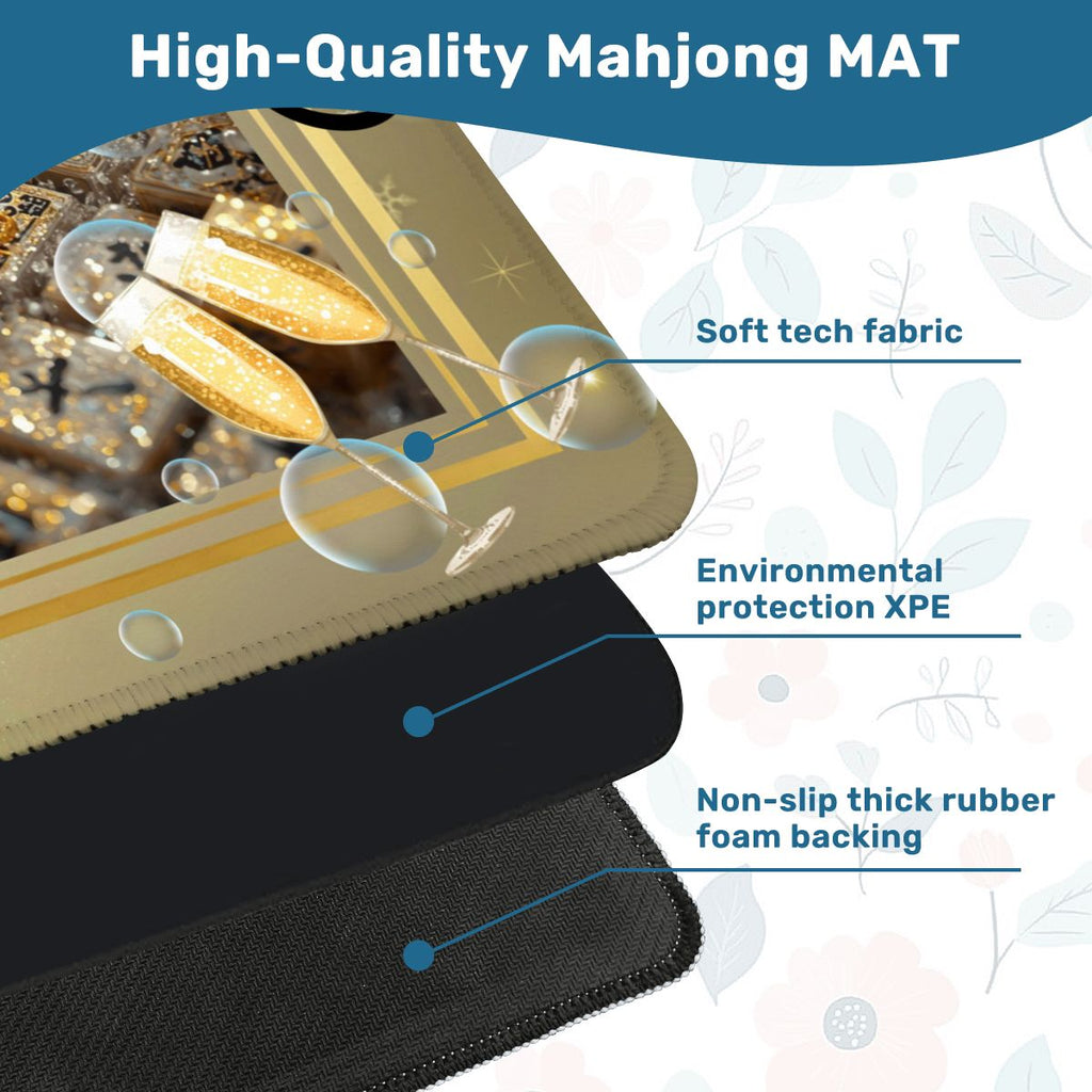 New Year's Eve Mahjong Mat, Glitz Gold