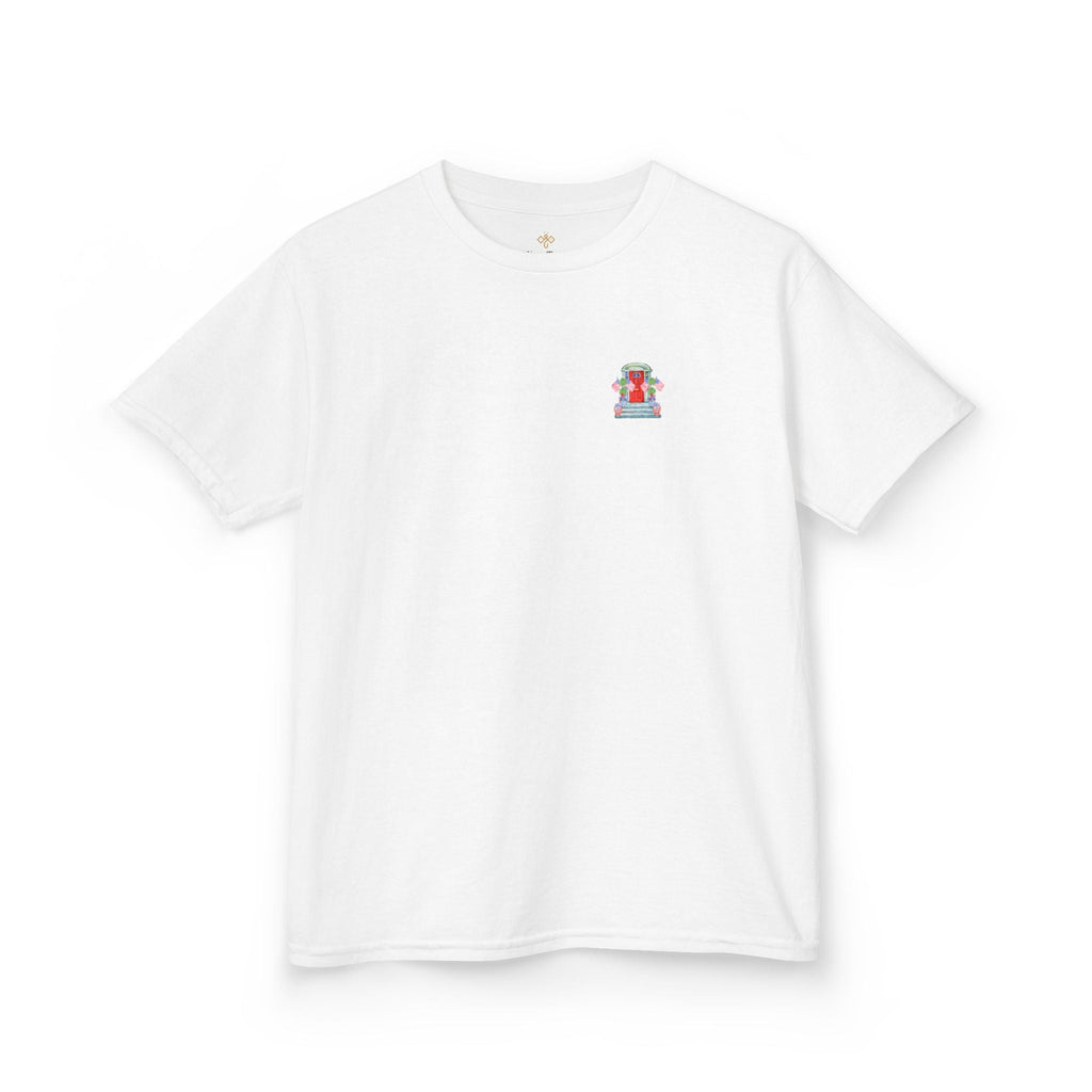 Bee Free Patriotic American Flag Front Porch Girls Short Sleeve Youth Hive Tee