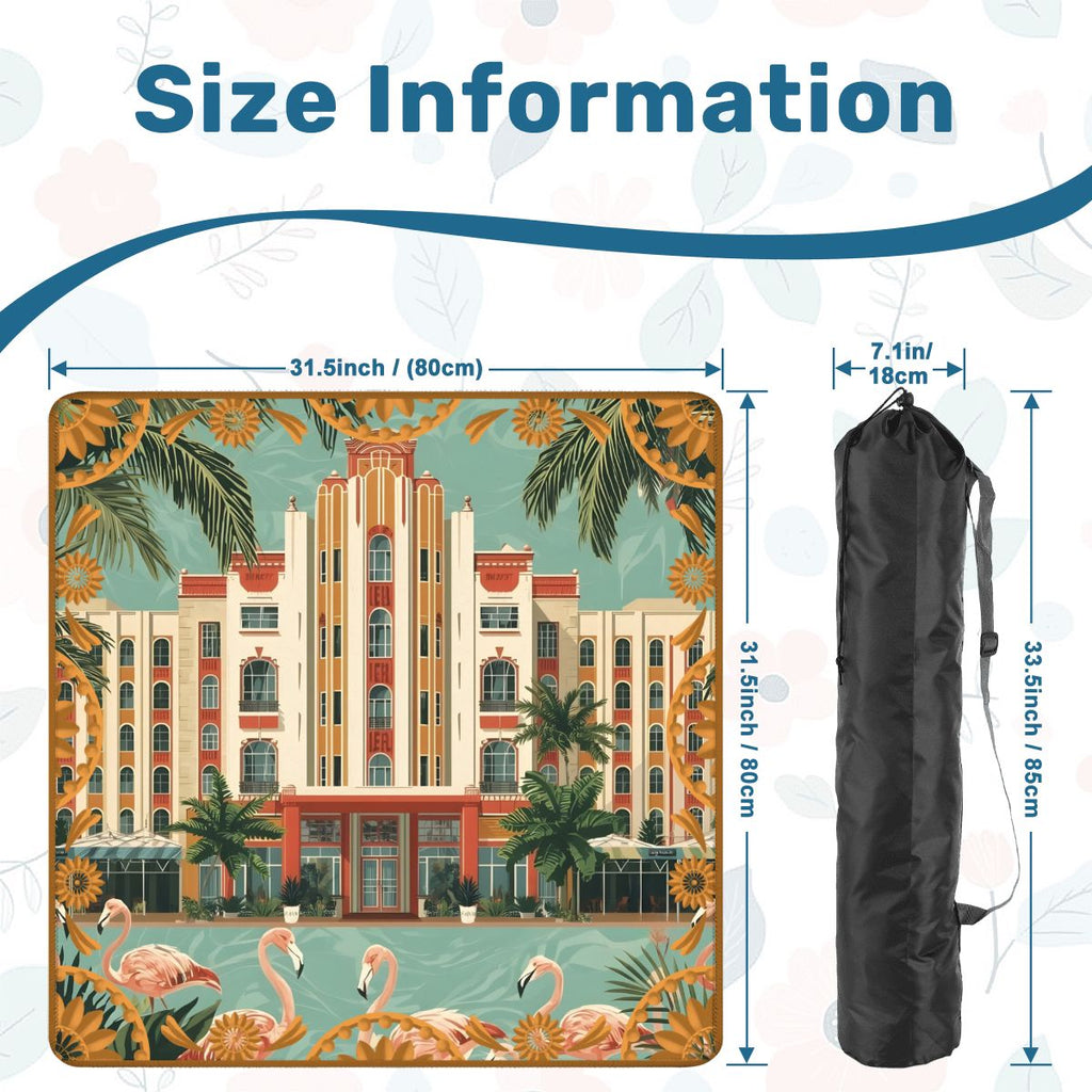Art Deco Old World Florida Flamingo Row Mahjong Mat