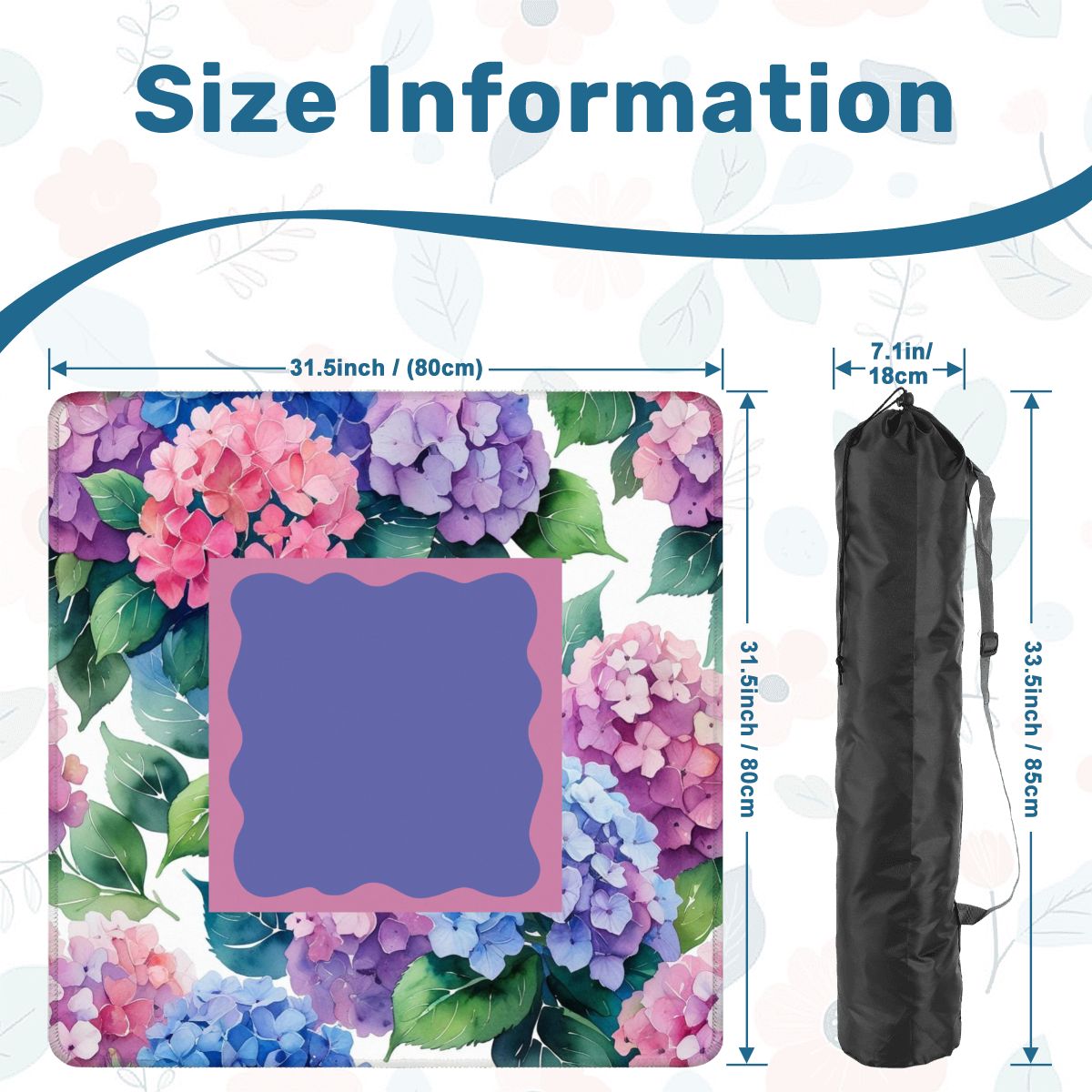 Watercolor Hydrangea Blooms In Purple Pink Pastel Mahjong Mat