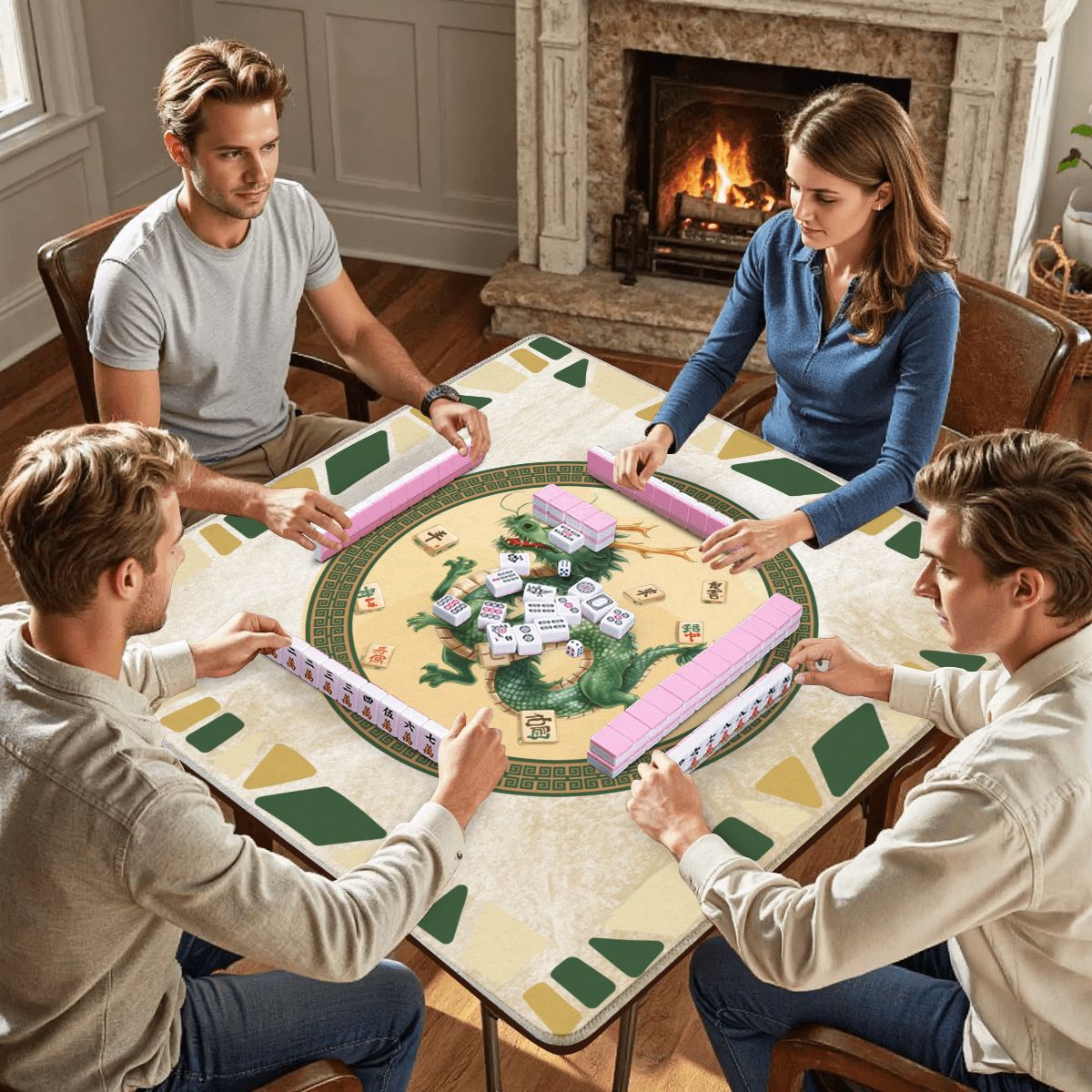 Prancing Dancing Dragon Mahjong Mat