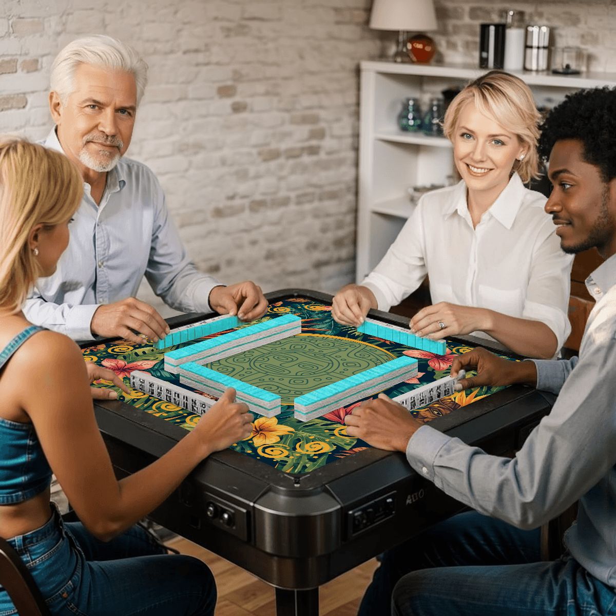 Tiki Time Infusion Tropical Mahjong Mat