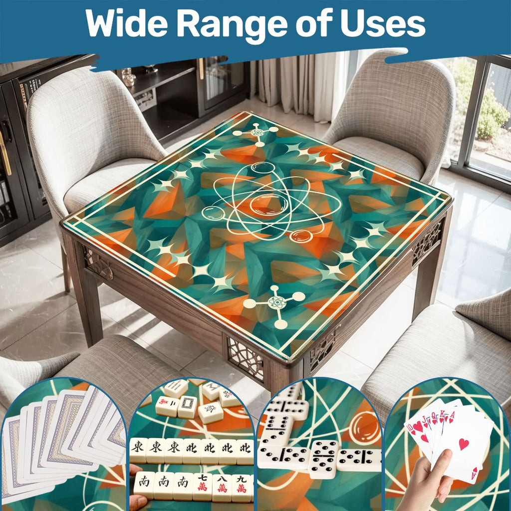 Super Sonic Atom Modern Orange Teal Mahjong Mat