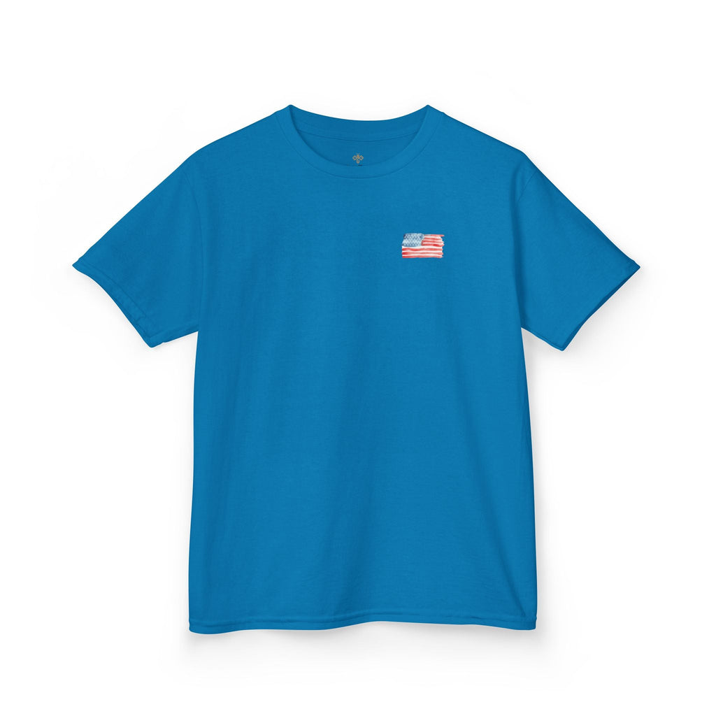 Bee Free American Flag with Bee Stars Short Sleeve Youth Unisex Hive Tee