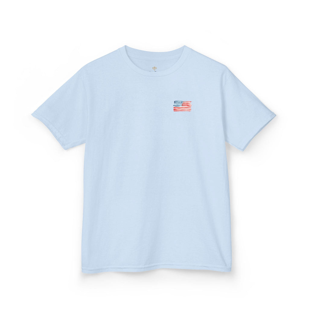 Bee Free American Flag with Bee Stars Short Sleeve Youth Unisex Hive Tee