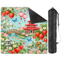 Strawberry Pagoda Garden Watercolor Mahjong Mat