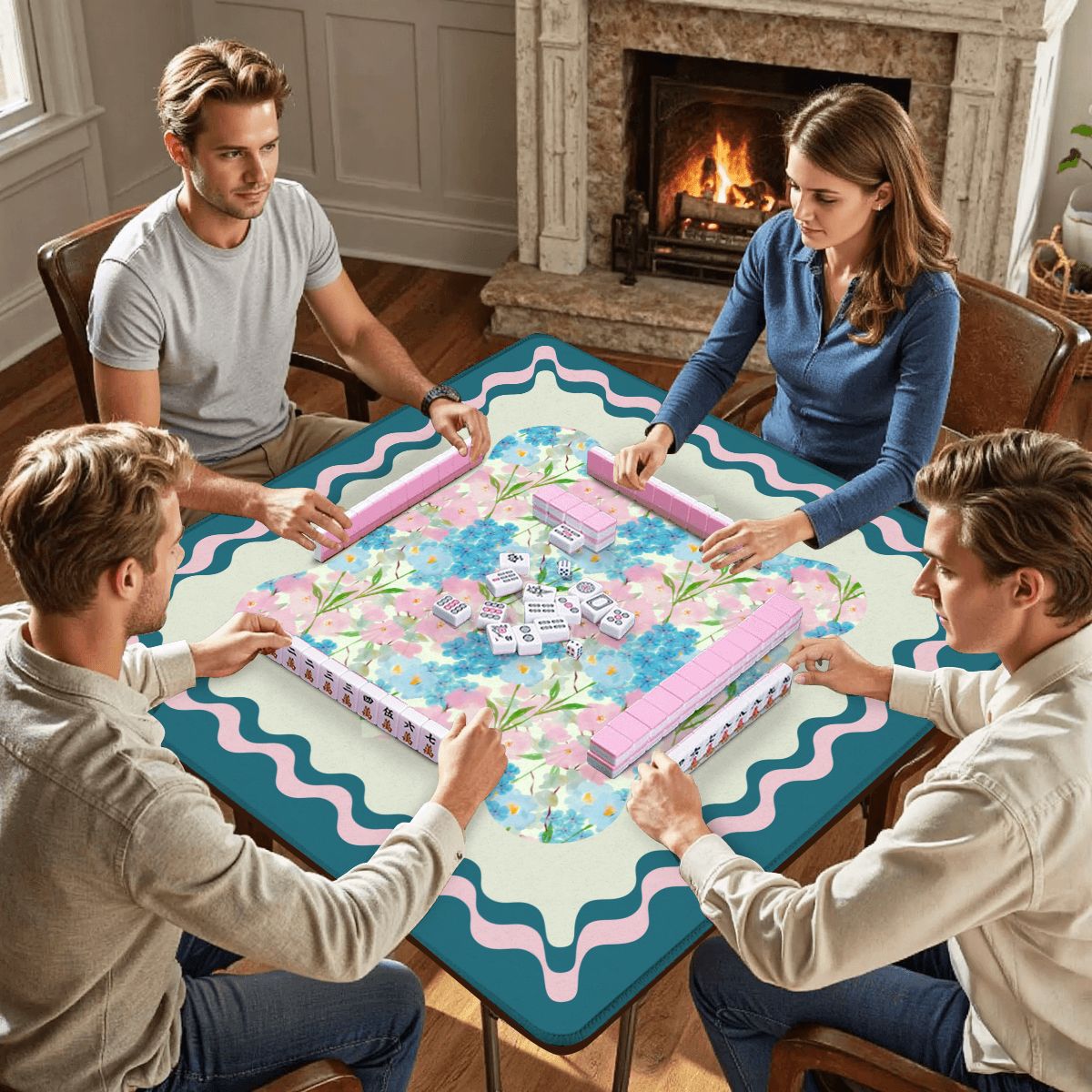 Tealara Bloom Mahjong Mat