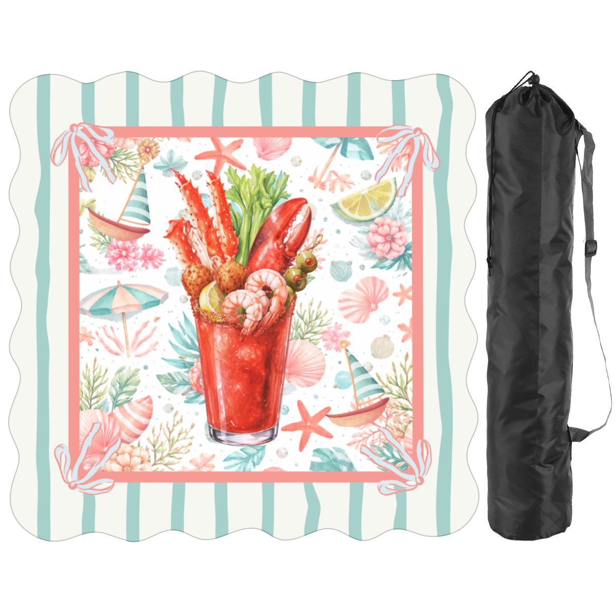 The Charleston Bloody Mary Coastal Scalloped Mahjong Mat