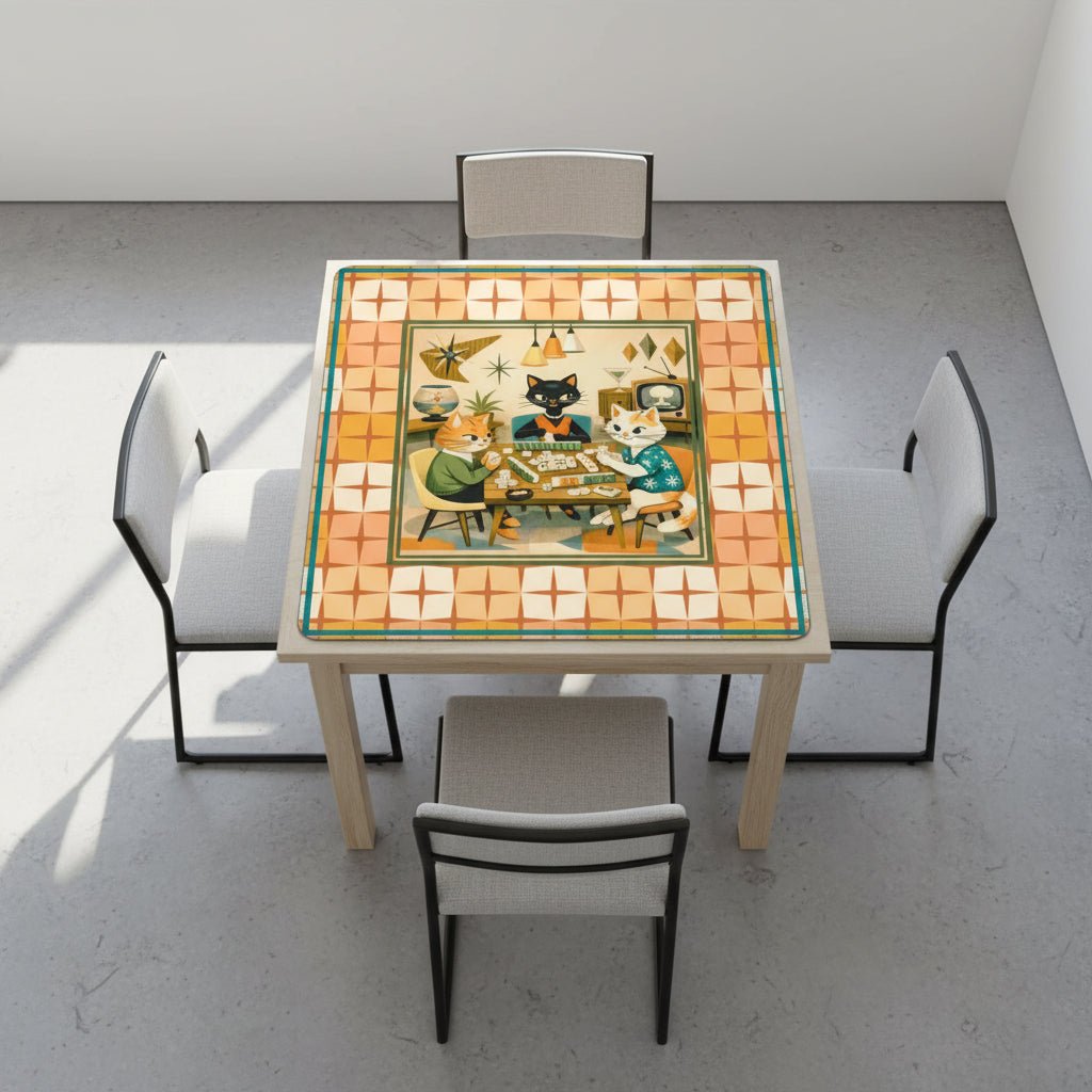 Modcentric Nostalgic Kitty Cats Modern Mahjong Mat
