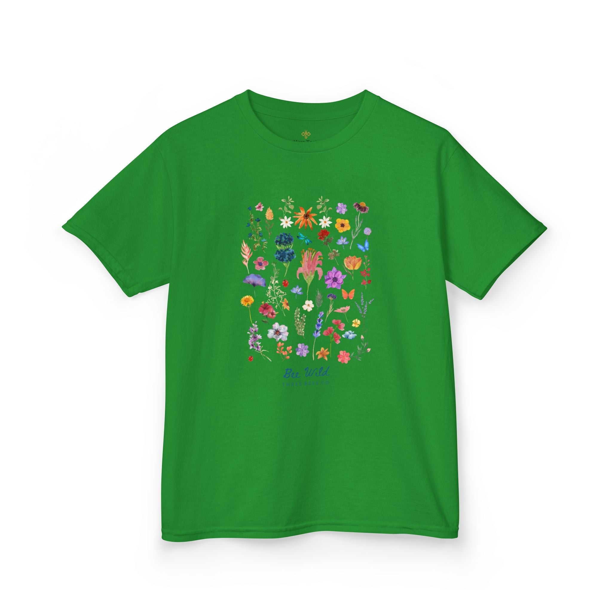 Bee Wild Girls Floral Short Sleeve Youth Hive Tee
