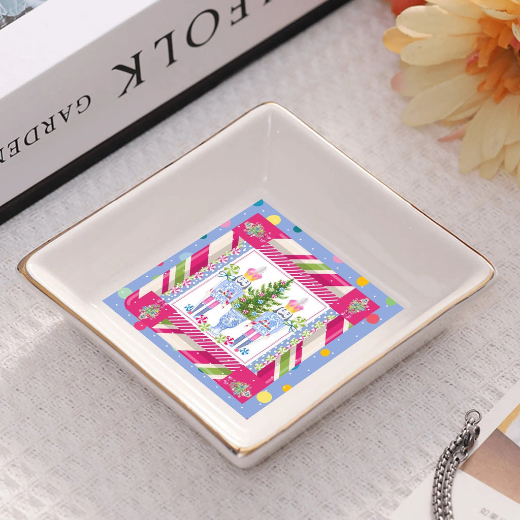 Mahjong Christmas Candy Man Nutcracker Appetizer Dessert Plates