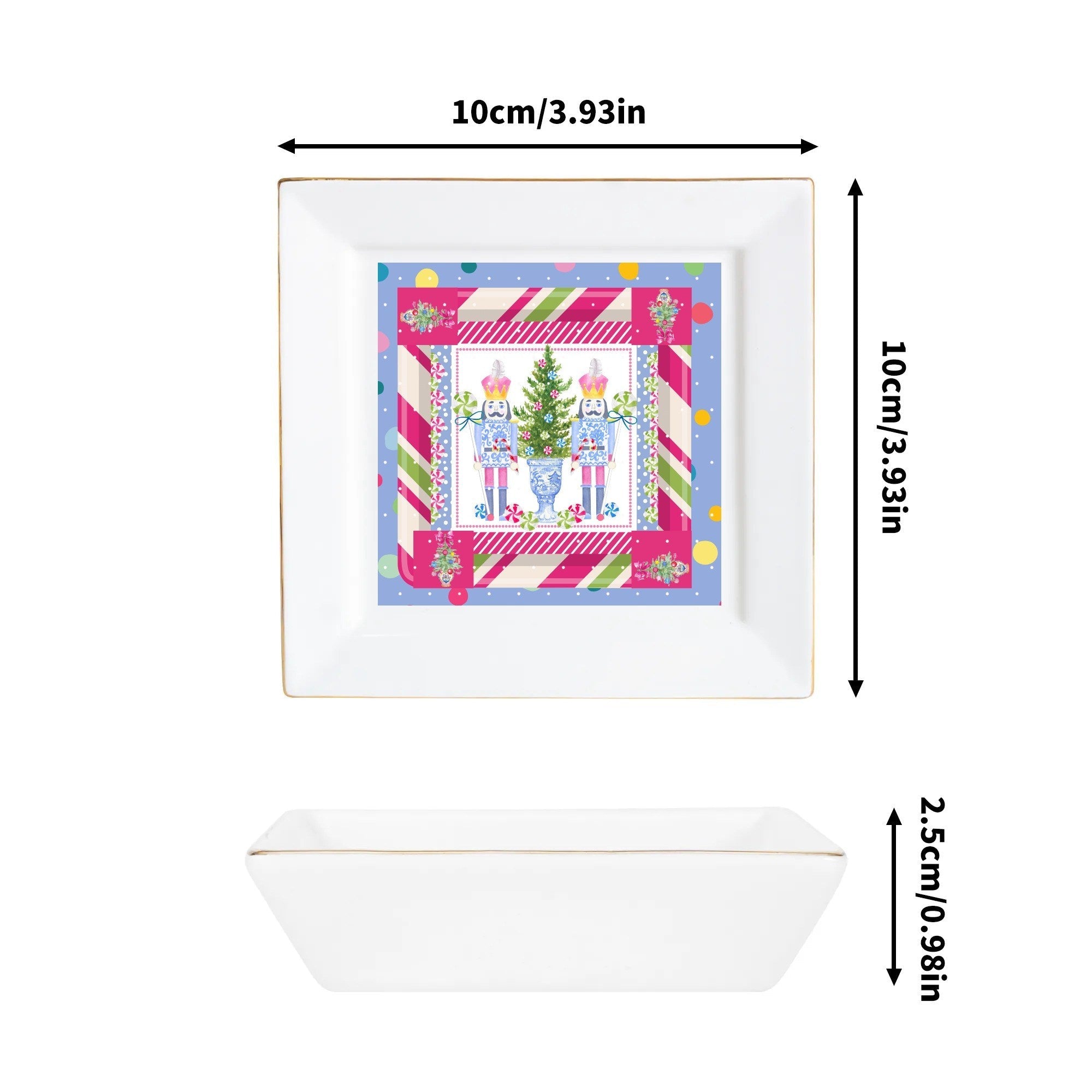 Mahjong Christmas Candy Man Nutcracker Appetizer Dessert Plates