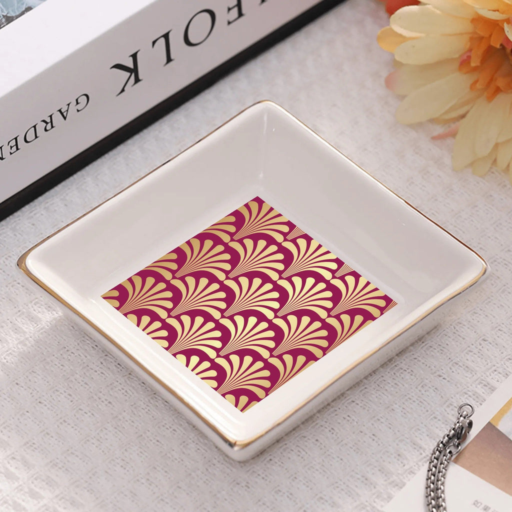 Art Deco Designed Modern Dessert, Appetizer Ceramic Plates