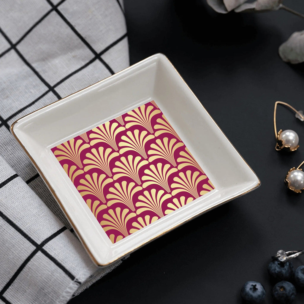 Art Deco Designed Modern Dessert, Appetizer Ceramic Plates