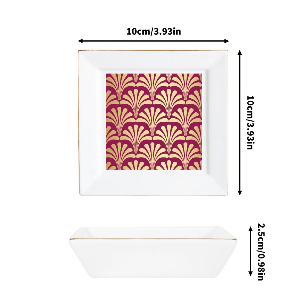 Art Deco Designed Modern Dessert, Appetizer Ceramic Plates