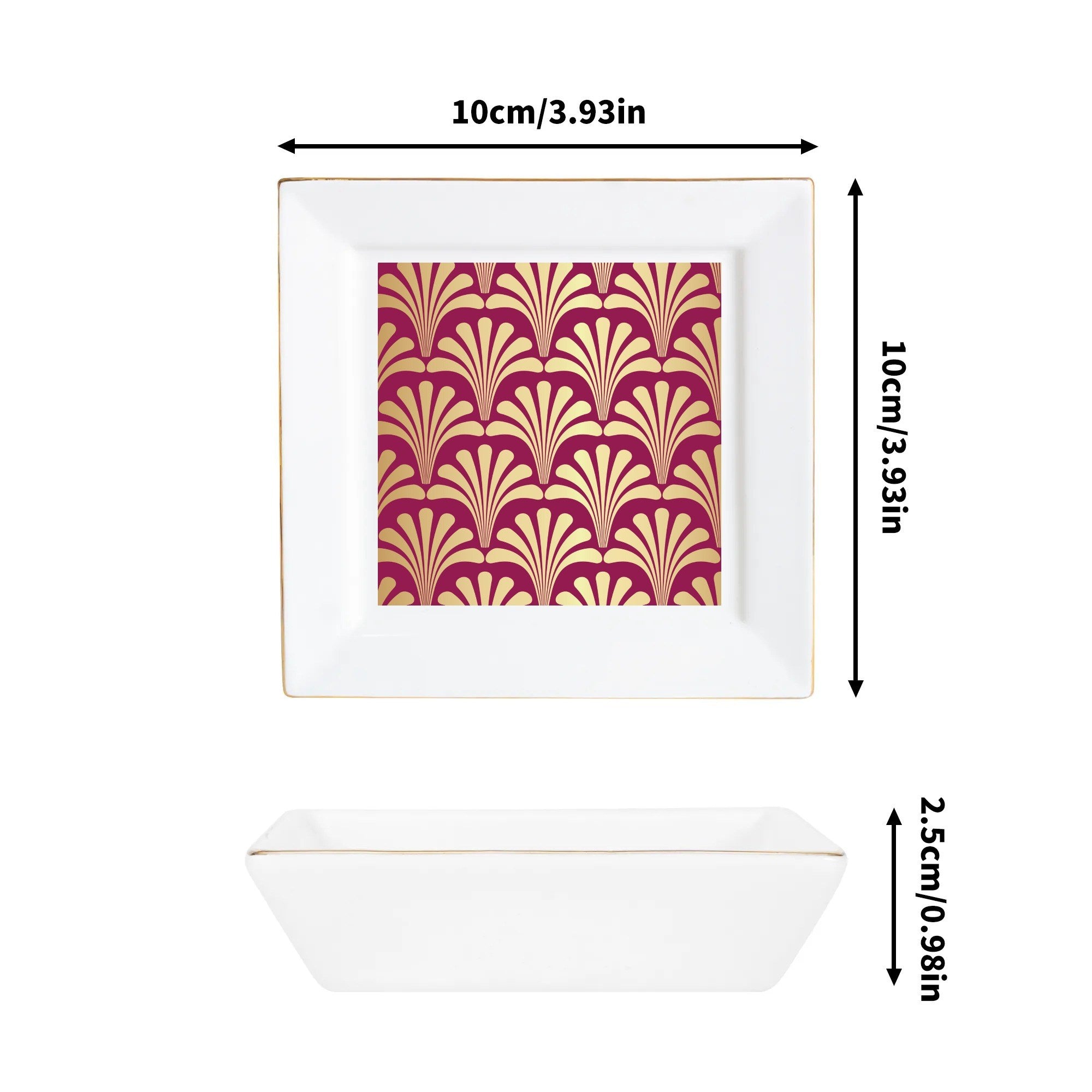 Art Deco Designed Modern Dessert, Appetizer Ceramic Plates