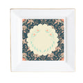 Floral Asian Art Deco Dessert, Appetizer Ceramic Plates