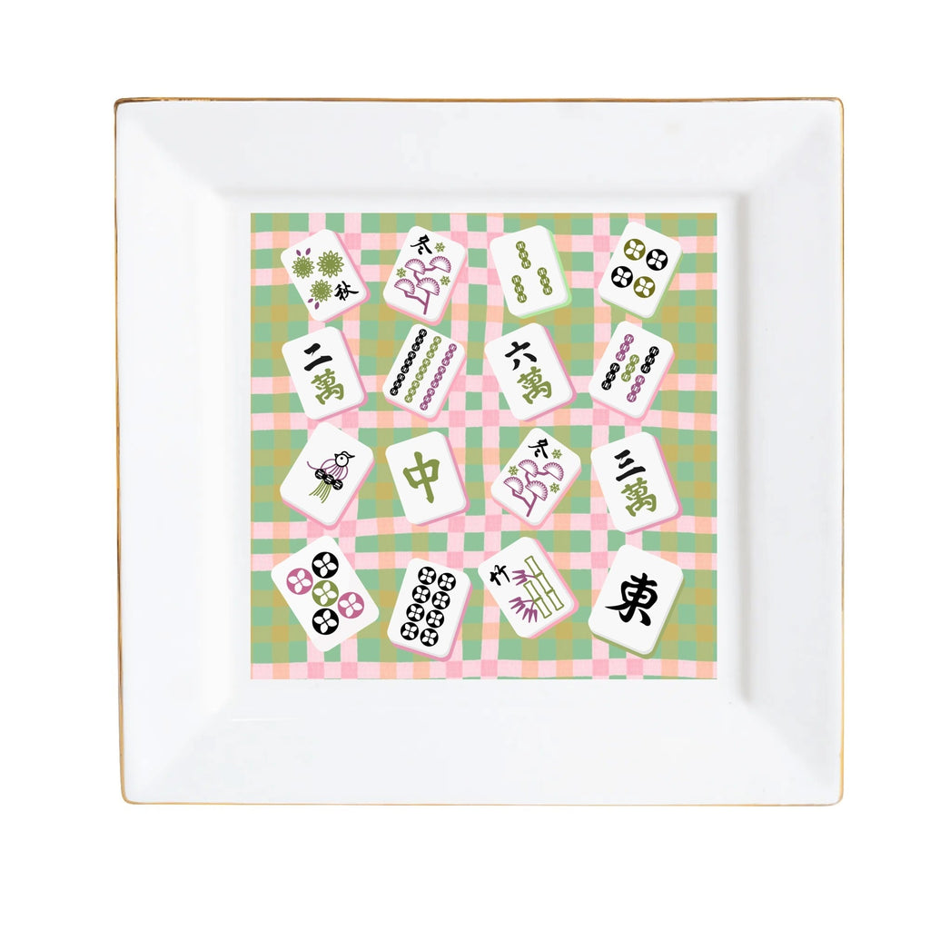 Mahjong Snack, Dessert Pretty  Ceramic Square  Appetizer Plates