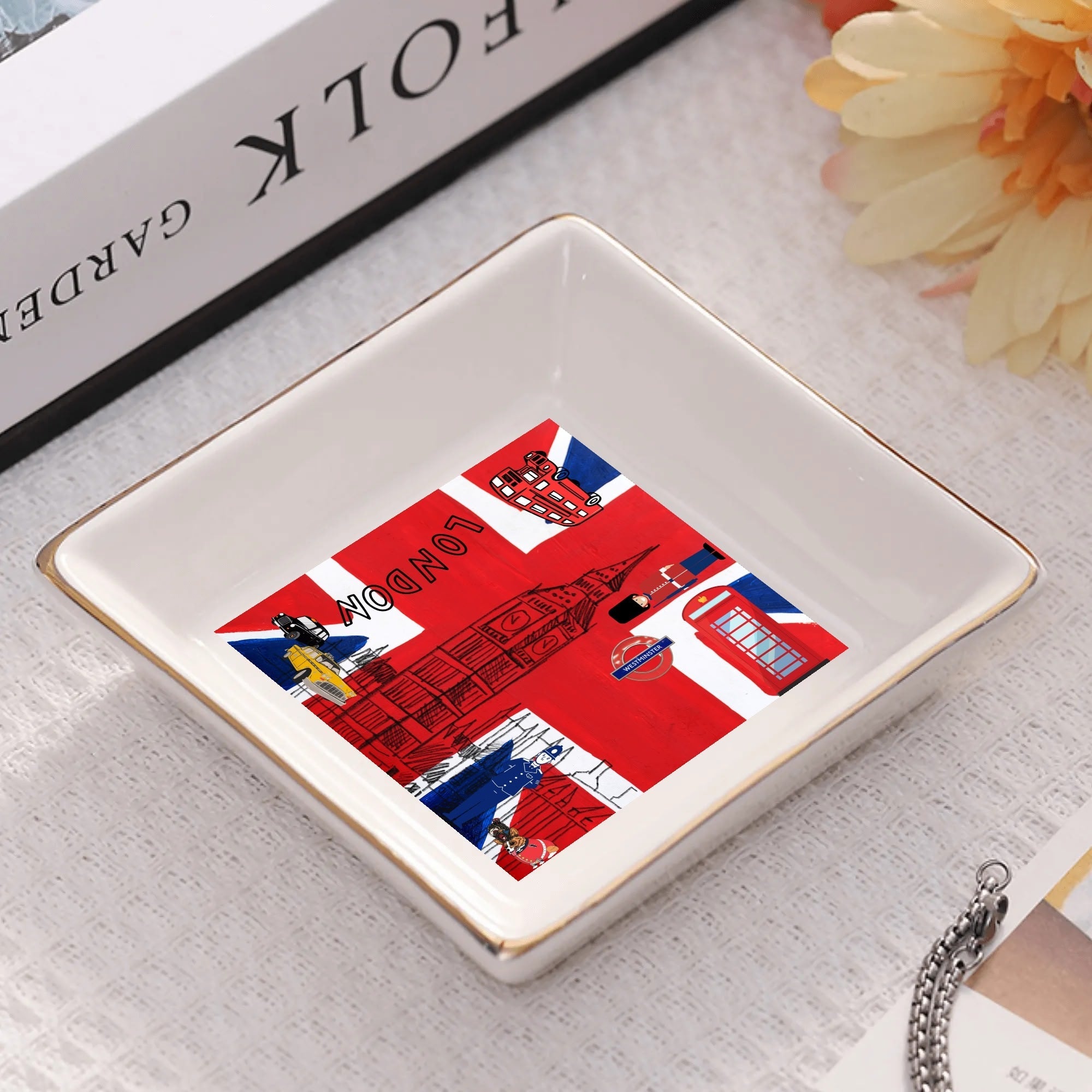 Station to Station London Mahjong Snack, Dice, Trinket Pickens Plates