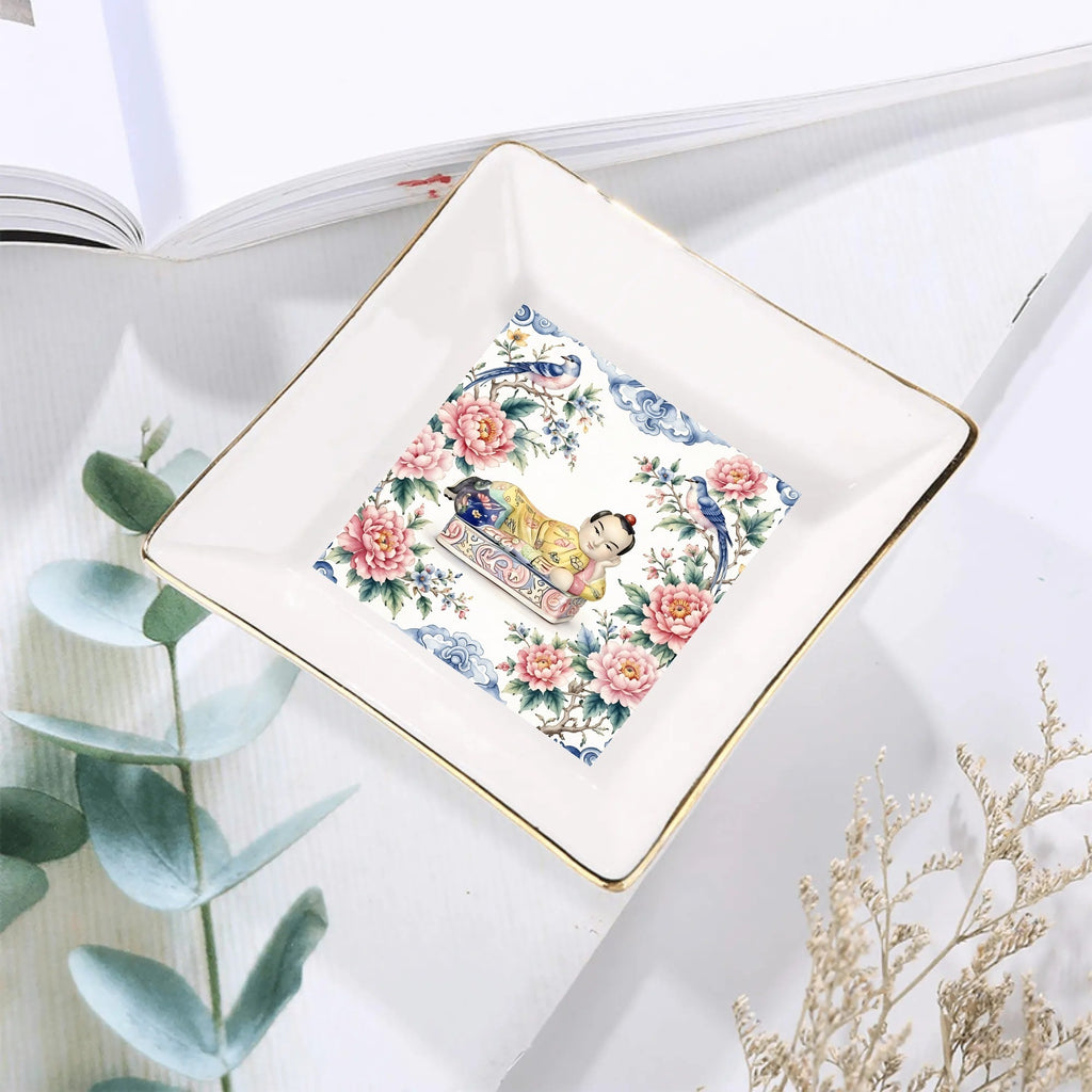 Opium Garden Chinoiserie Headrest Mahjong Snack, Dice, Trinket Pickens Plates