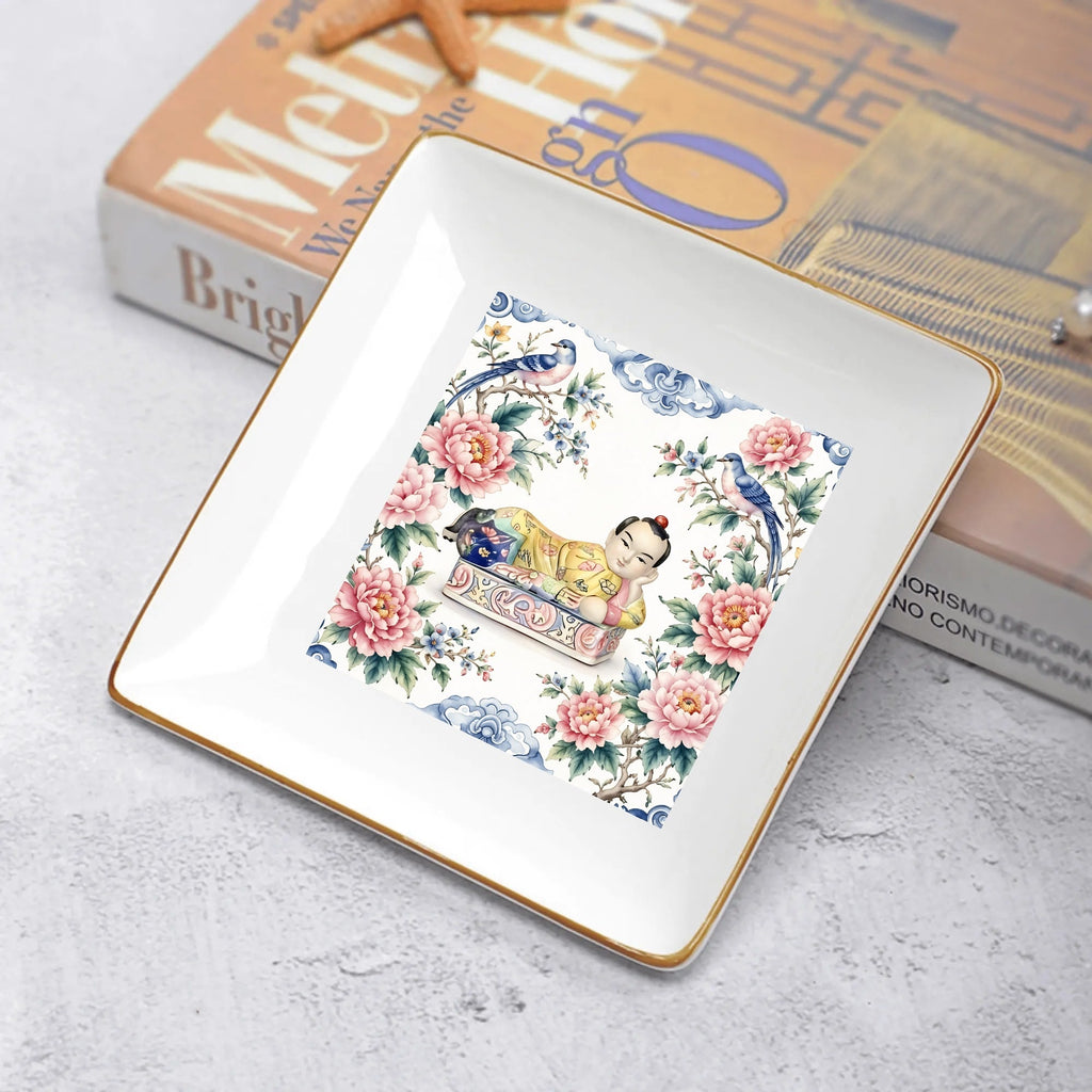 Opium Garden Chinoiserie Headrest Mahjong Snack, Dice, Trinket Pickens Plates
