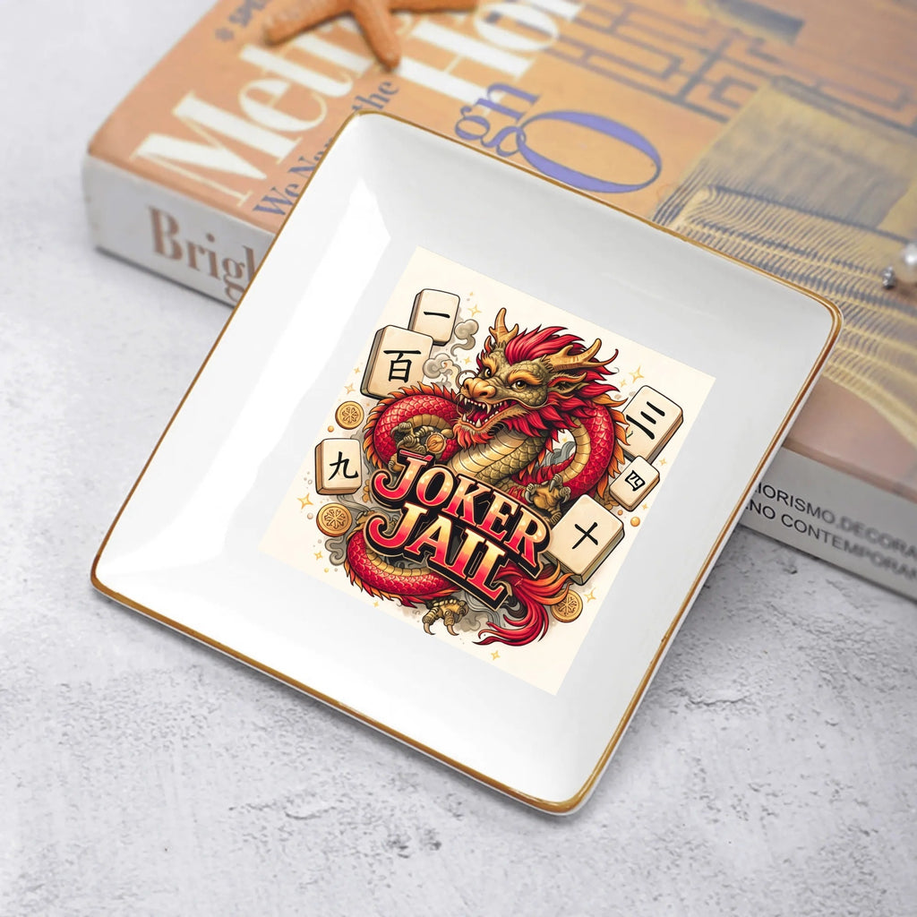 Mahjong Dragon Designed Joker Jail Game Table Accessory Or Snack Plates