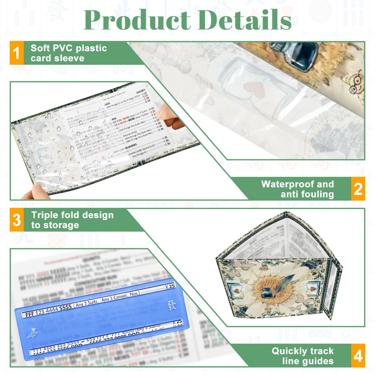 Once Upon A Mahjong Ink And Ivy 4 Mahjong Card Holder with Line Finder