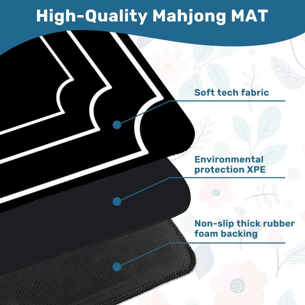 Plain And Simple Minimalist Black Mahjong Mat