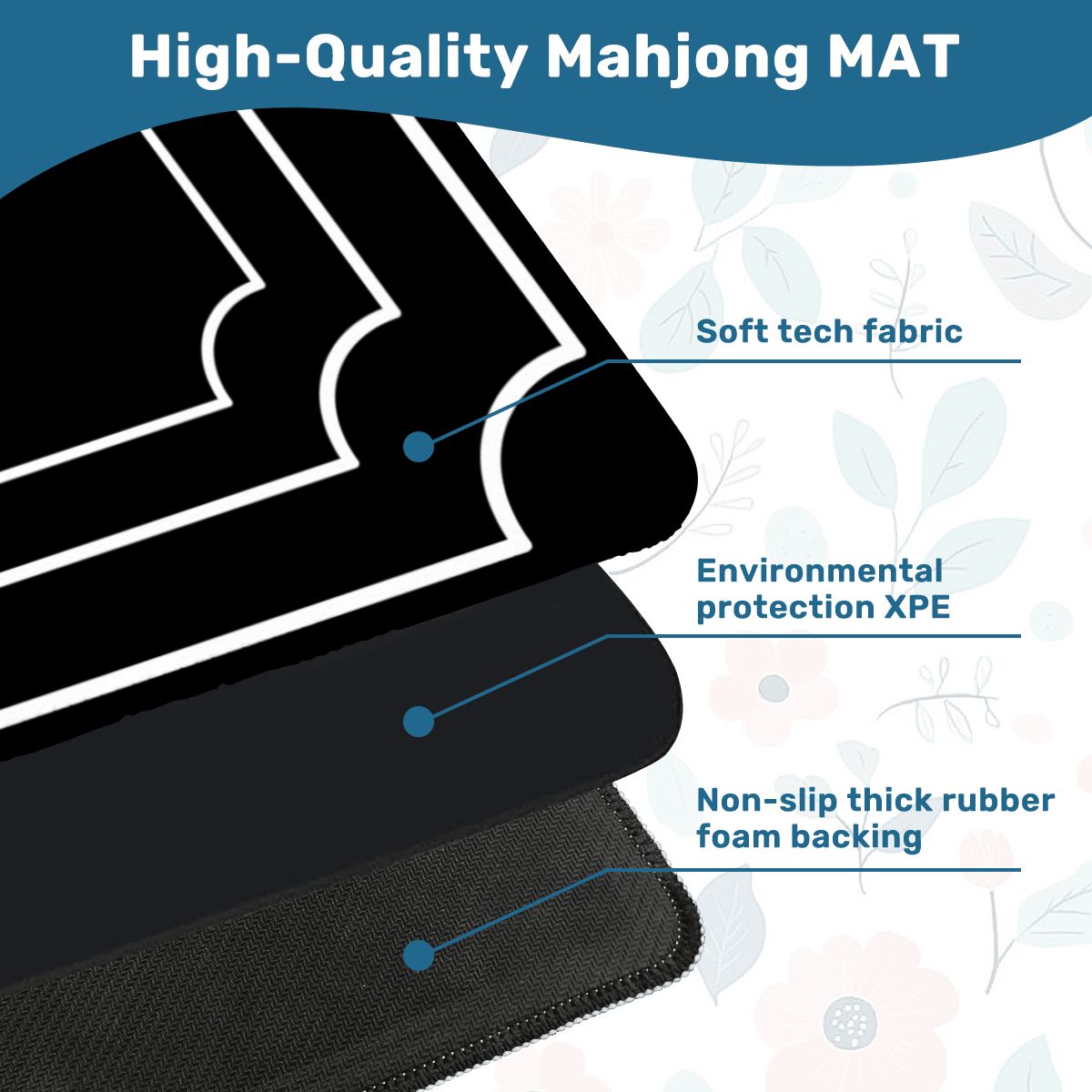 Plain And Simple Minimalist Black Mahjong Mat