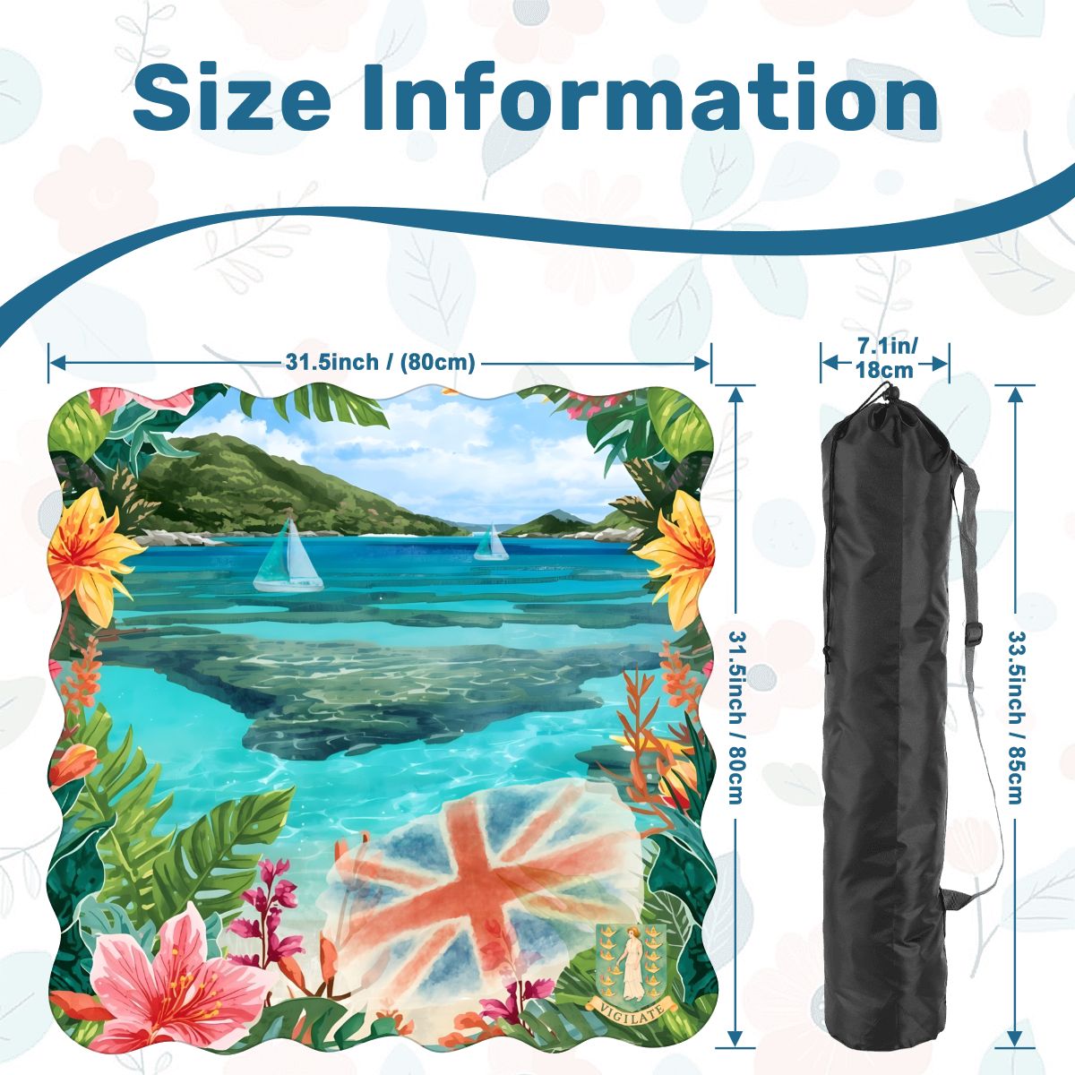 Scalloped Mahjong Mat British Virgin Islands Tropical Mahj Vacation