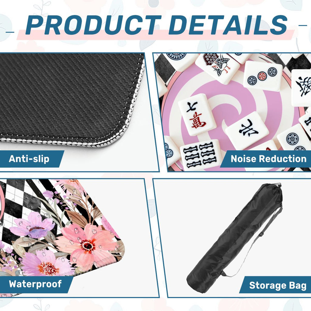 Harlequin Romance Floral Preppy Mahjong Mat
