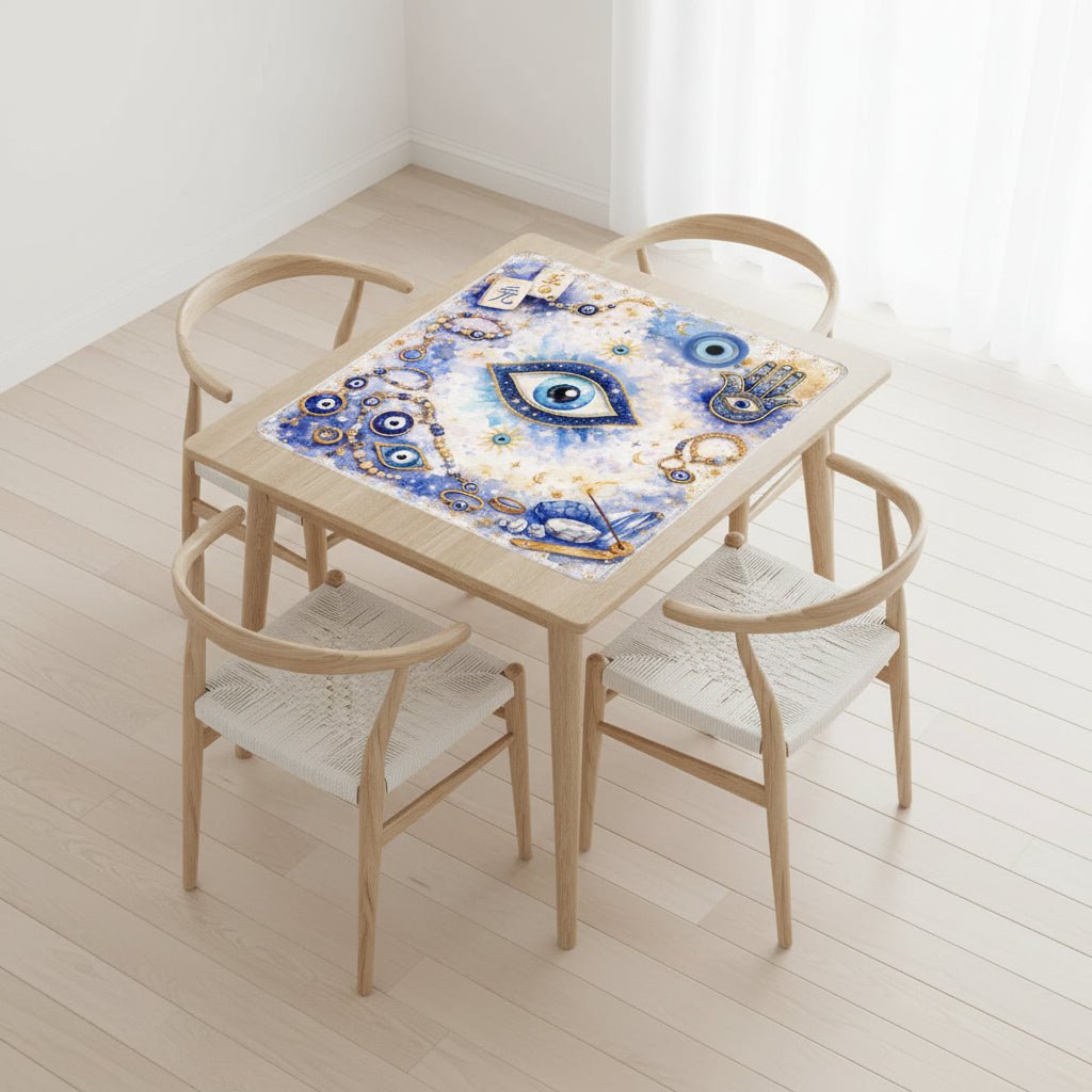 Evil Eye Blue Aura Mahjong Mat
