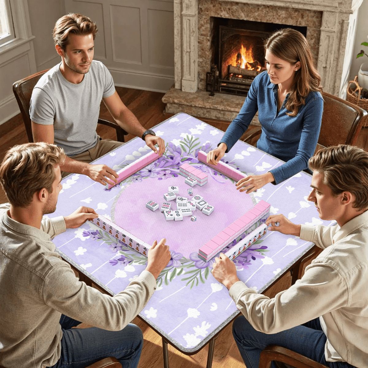 Lovely Lilac, Pale Pastel Purple Mahjong Mat